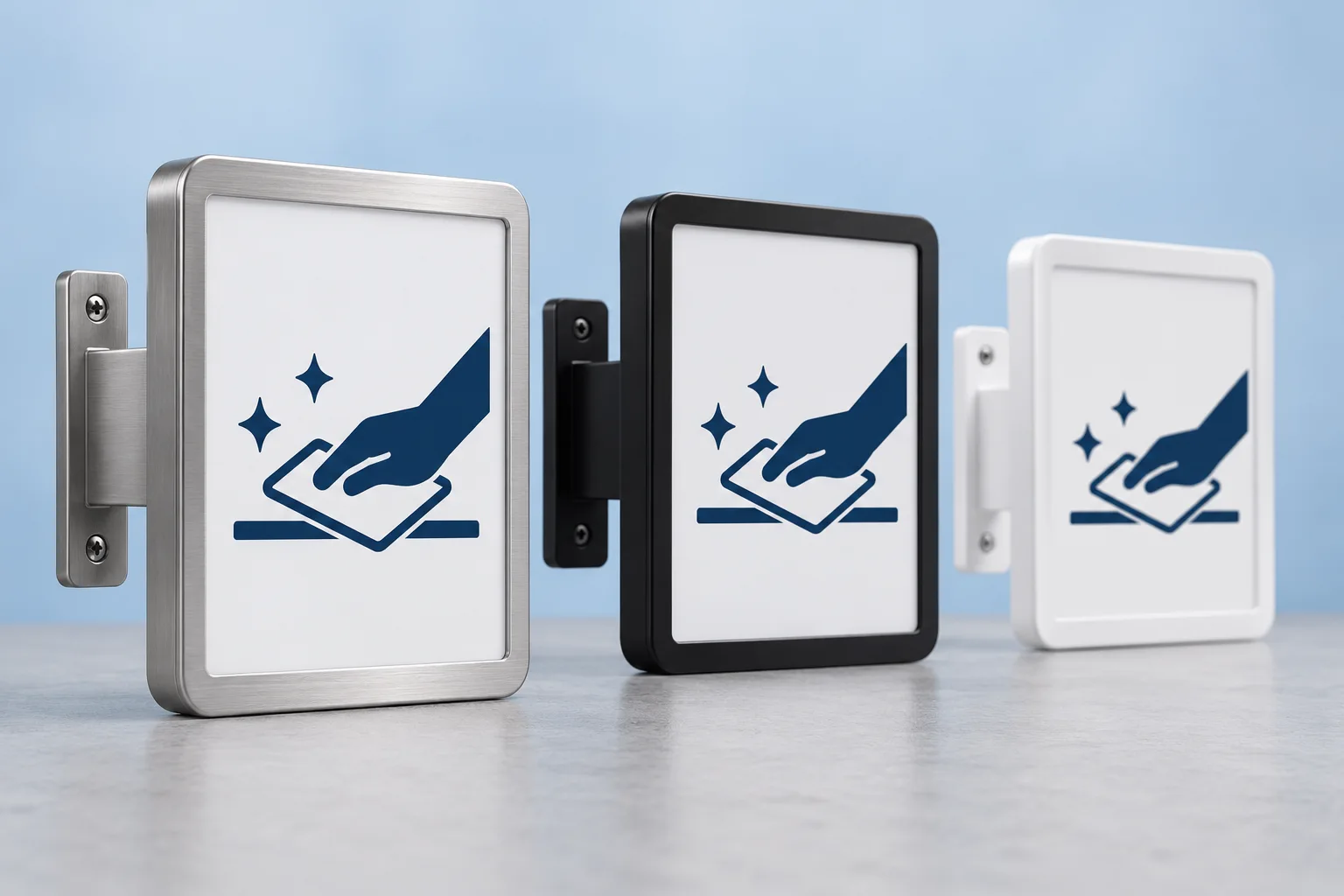 Signage concepts for a visible wipe station