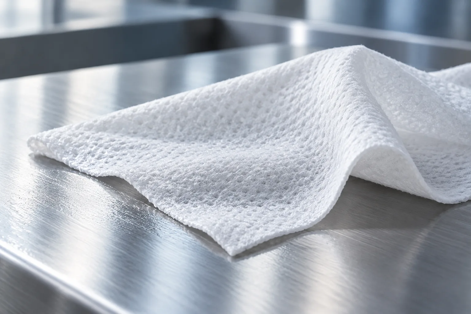 La texture non tissée des lingettes pour l’entretien des surfaces